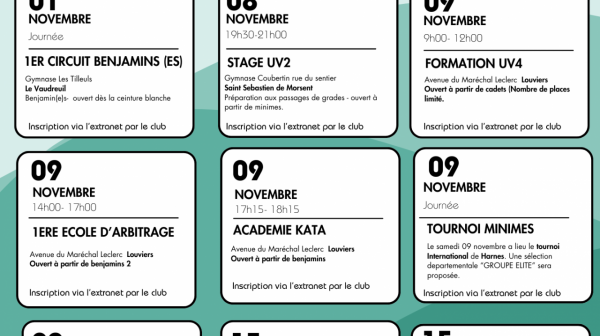 LES EVENEMENTS DU MOIS DE NOVEMBRE ..